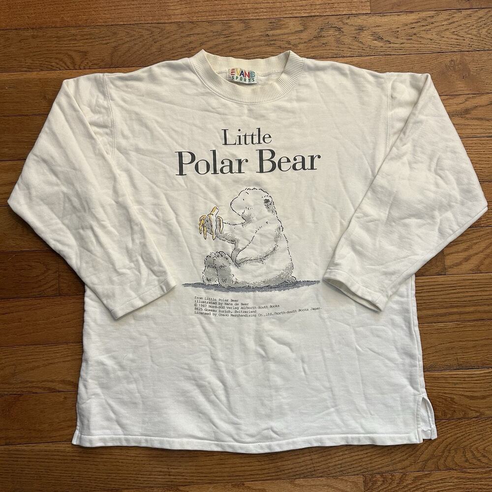 Vintage 1987 The Little Polar Bear Children’s Book Cartoon 80s Sweatshirt Large